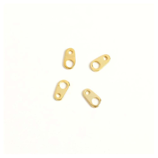 Attaches Fermoir 6 x 3 mm Doré à l'or fin 24K - 4 pcs - Perles Corner - Rougier et Plé