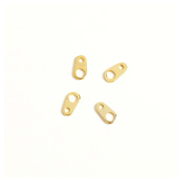 Attaches Fermoir 6 x 3 mm Doré à l'or fin 24K - 4 pcs - Perles Corner - Rougier et Plé