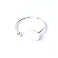 Bague Ajustable avec Plateau 8,5 mm Texture Ardoise Plaqué Argent 925 - Perles Corner - Rougier et Plé