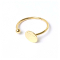 Bague Ajustable avec Plateau 8,5 mm Texture Ardoise Plaqué Or 16K - Perles Corner - Rougier et Plé