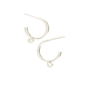 Boucles d'oreilles Créole 15 mm Clou Argenté 925 - 2 pcs - Perles Corner - Rougier et Plé