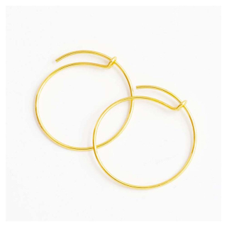 Boucles d'oreilles Créole ø 20 mm Doré à l'or fin 24K - 2 pcs - Perles Corner - Rougier et Plé