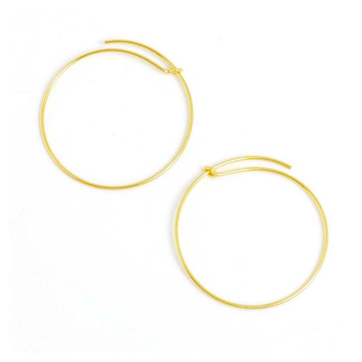 Boucles d'oreilles Créole ø 30 mm Doré à l'or fin 24K - 2 pcs - Perles Corner - Rougier et Plé