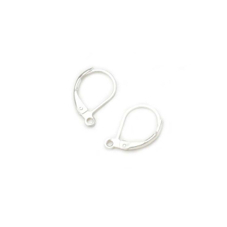 Boucles d'oreilles Dormeuse 16 x 11 mm Argenté 925 - 6 pcs - Perles Corner - Rougier et Plé