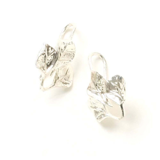 Boucles d'oreilles Feuille 15 x 20 mm Argenté 925 - 2 pcs - Perles Corner - Rougier et Plé