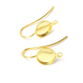 Boucles d'oreilles Pour Cabochon ø 8 mm Doré à l'or fin 24K - 2 pcs - Perles Corner - Rougier et Plé