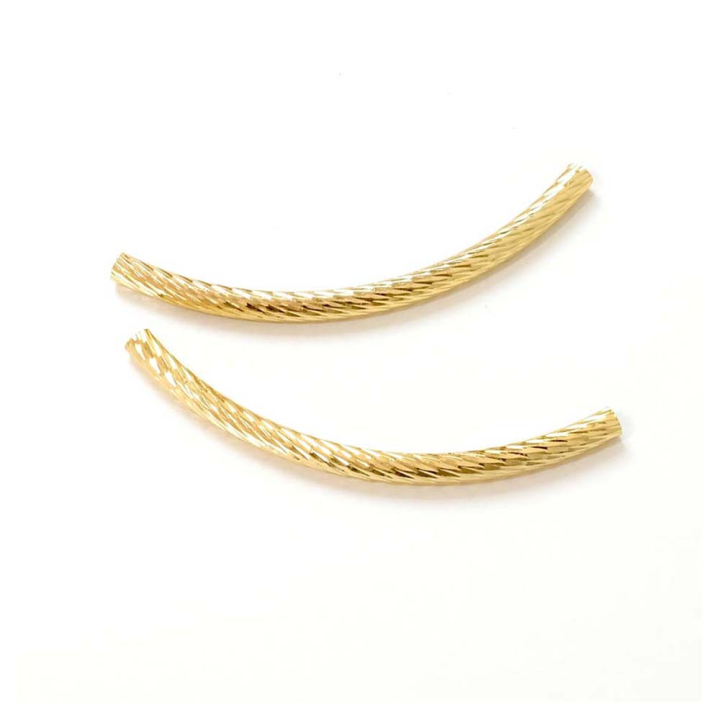 Tubes courbés Diamantés 3 x 50 mm 2 pcs - Perles Corner - Rougier et Plé