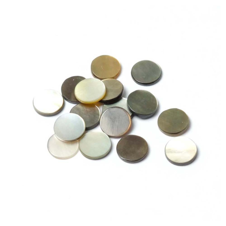 Cabochons Disque ø 6 mm Nacre Noire Naturelle 2 pcs - Perles Corner - Rougier et Plé