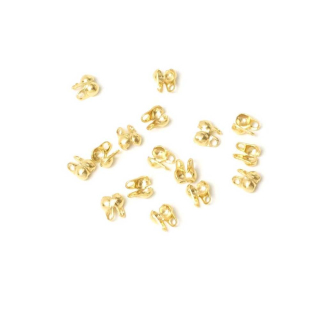 Cache-nœuds 2,2 x 3,7 mm Doré à l'or fin 24K - 10 pcs - Perles Corner - Rougier et Plé