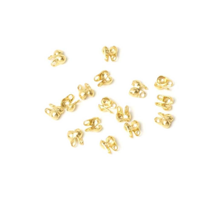 Cache-nœuds 2,2 x 3,7 mm Doré à l'or fin 24K - 10 pcs - Perles Corner - Rougier et Plé
