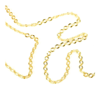 Chaîne à Mailles ovales facettés 5 mm Doré à l'or fin 24K - 50 cm - Perles Corner - Rougier et Plé