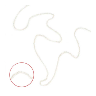 Chaîne à Mailles rondes fines ø 1,2 mm Argenté 925 - 50 cm - Perles Corner - Rougier et Plé
