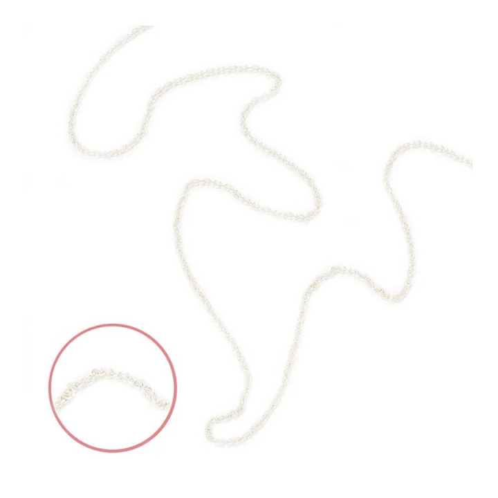 Chaîne à Mailles rondes fines ø 1,2 mm Argenté 925 - 50 cm - Perles Corner - Rougier et Plé