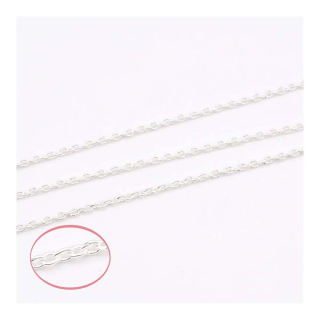 Chaîne à Mailles rondes soudées ø 2 mm Argenté 925 - 50 cm - Perles Corner - Rougier et Plé