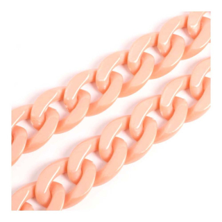Chaîne à Maillons en Acétate XL Corail Rose 45 cm - Perles Corner - Rougier et Plé