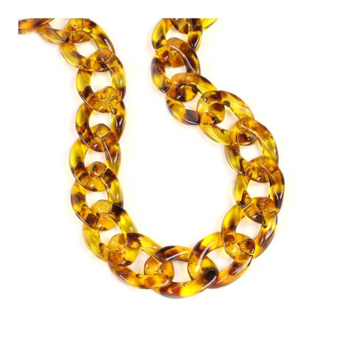 Chaîne à Maillons en Acétate XL Léopard 45 cm - Perles Corner - Rougier et Plé