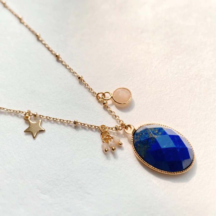 Chaîne à Maillons 1 x 1,5 mm et Boules ø 2 mm Doré à l'or fin 24K - 75 cm - Perles Corner - Rougier et Plé