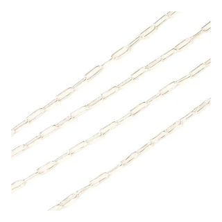 Chaîne à Maillons rectangles 5 x 1,5 mm Argenté 925 - 50 cm - Perles Corner - Rougier et Plé