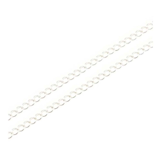 Chaîne d'extension 4 x 3 mm Argenté 925 - 20 cm - Perles Corner - Rougier et Plé