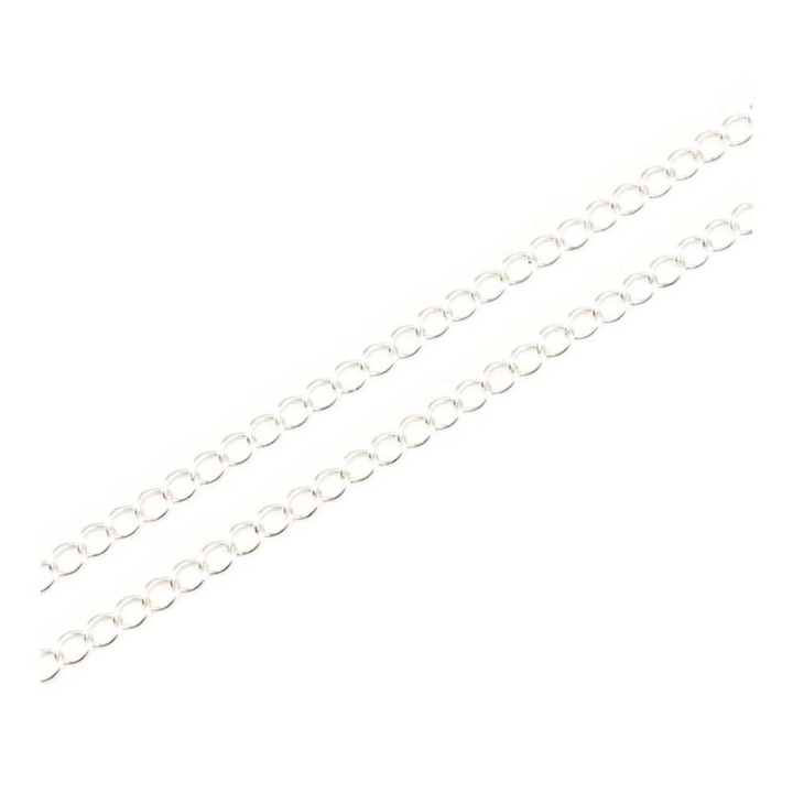 Chaîne d'extension 4 x 3 mm Argenté 925 - 20 cm - Perles Corner - Rougier et Plé