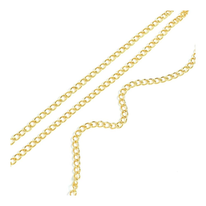 Chaîne d'extension 3 x 2 mm Doré à l'or fin 24K - 20 cm - Perles Corner - Rougier et Plé
