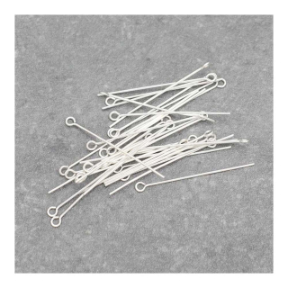 Clous à œil 30 mm Argenté 925 - 30 pcs - Perles Corner - Rougier et Plé
