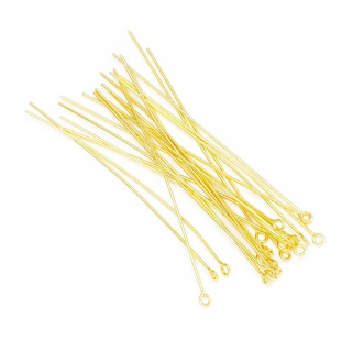 Clous à œil 60 mm Doré à l'or fin 24K - 20 pcs - Perles Corner - Rougier et Plé