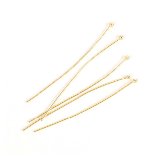 Clous à Tête Boule 54 mm Doré à l'or fin 24K - 10 pcs - Perles Corner - Rougier et Plé