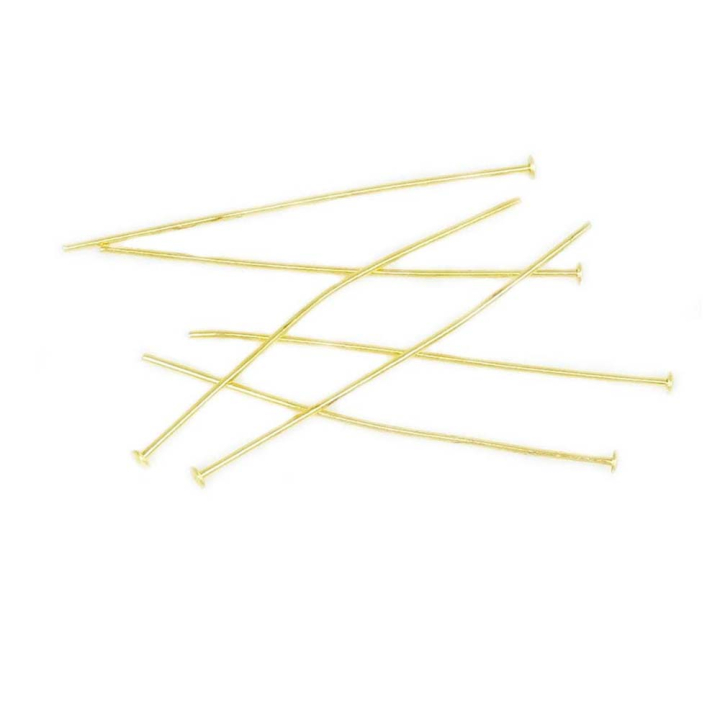 Clous à Tête Plate 40 mm Doré à l'or fin 24K - 20 pcs - Perles Corner - Rougier et Plé