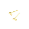 Clous d'oreilles Boule 2,8 mm avec Anneau Doré à l'or fin 24K - 2 pcs - Perles Corner - Rougier et Plé
