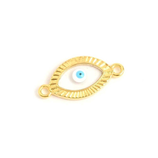 Connecteur Œil Émaillé 10,5 x 21 mm Doré à l'or fin 24K - Perles Corner - Rougier et Plé