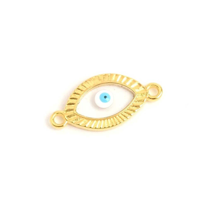 Connecteur Œil Émaillé 10,5 x 21 mm Doré à l'or fin 24K - Perles Corner - Rougier et Plé