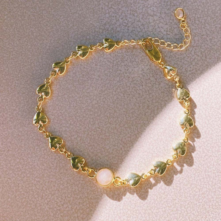 Connecteur Serti 7 x 13 mm Pierre naturelle Doré à l'or fin 24 K - Perles Corner - Rougier et Plé