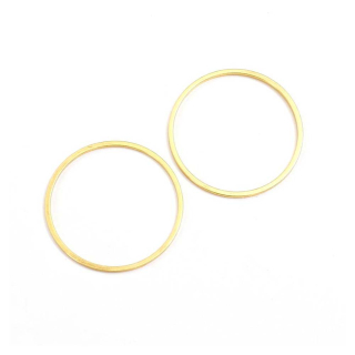 Connecteurs Anneaux ø 25 mm Doré à l'or fin 24K - 4 pcs - Perles Corner - Rougier et Plé