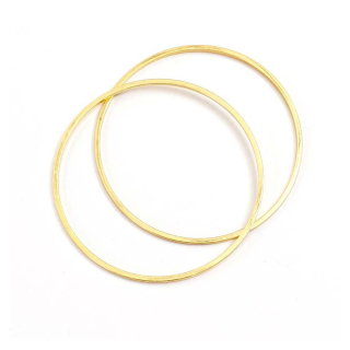 Connecteurs Anneaux ø 35 mm Doré à l'or fin 24K - 4 pcs - Perles Corner - Rougier et Plé