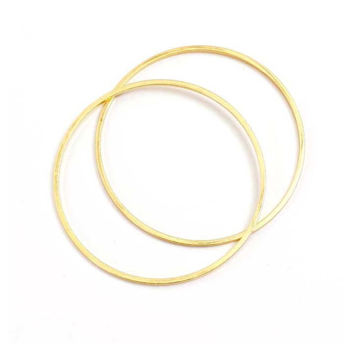 Connecteurs Anneaux ø 35 mm Doré à l'or fin 24K - 4 pcs - Perles Corner - Rougier et Plé