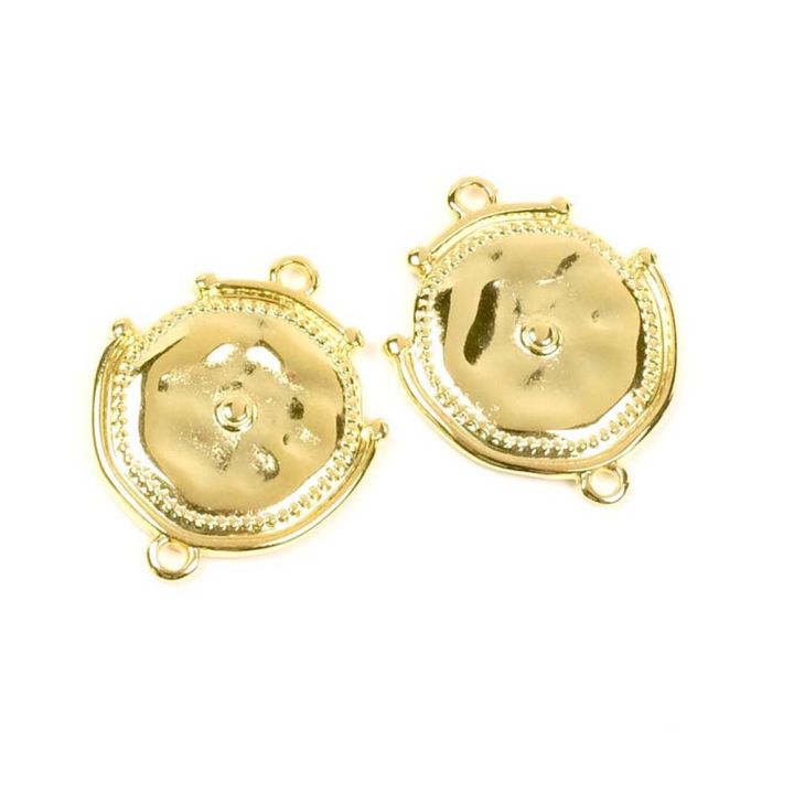 Connecteurs Ethniques 20 x 25 mm Doré à l'or fin 24K - 2 pcs - Perles Corner - Rougier et Plé