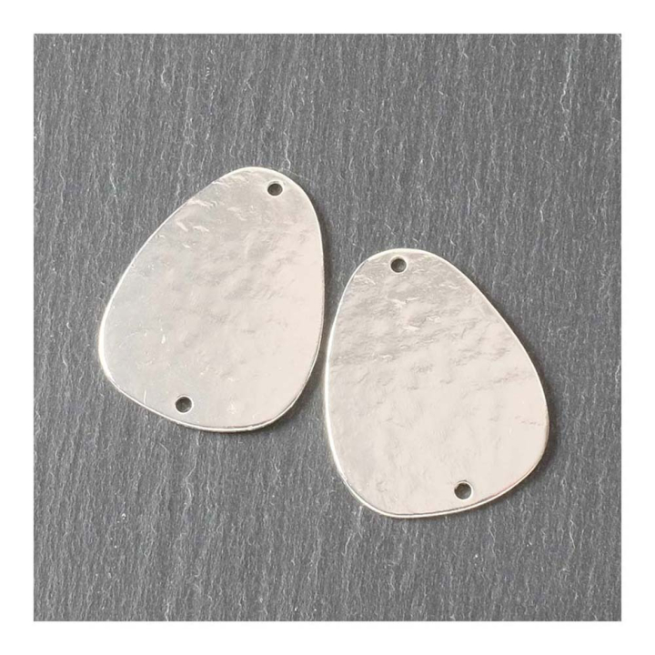 Connecteurs Galet 17 x 20 mm Texture Granite 2 pcs - Perles Corner - Rougier et Plé