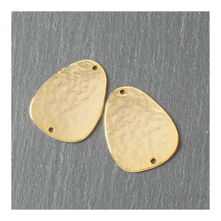 Connecteurs Galet 17 x 20 mm Texture Granite 2 pcs - Perles Corner - Rougier et Plé