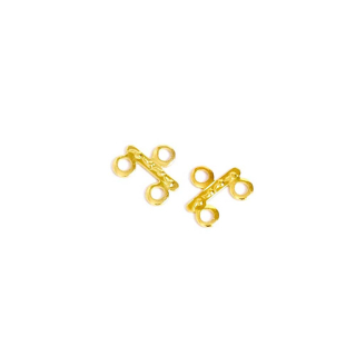 Connecteurs Multirang 8,5 x 9 mm 2 Anneaux Doré à l'or fin 24K - 4 pcs - Perles Corner - Rougier et Plé