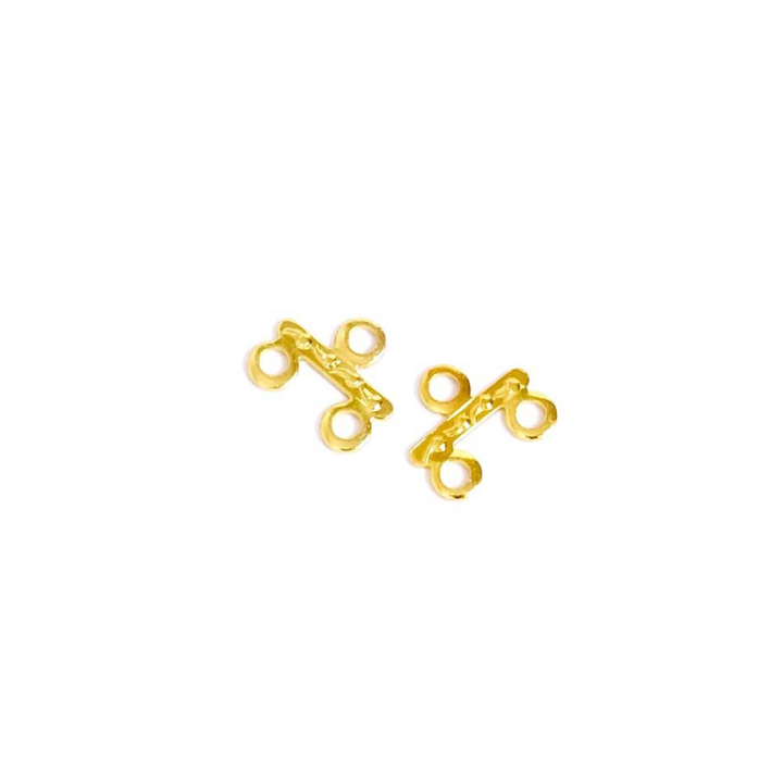 Connecteurs Multirang 8,5 x 9 mm 2 Anneaux Doré à l'or fin 24K - 4 pcs - Perles Corner - Rougier et Plé