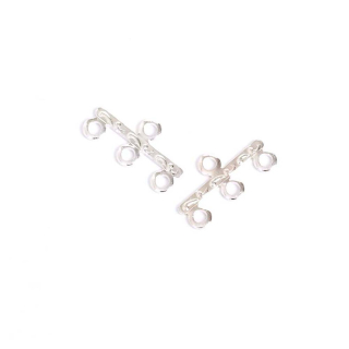Connecteurs Multirang 8,5 x 15 mm 3 Anneaux Argenté 925 - 4 pcs - Perles Corner - Rougier et Plé