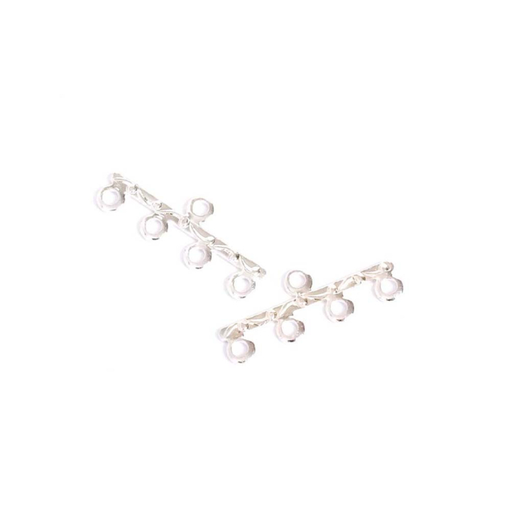 Connecteurs Multirang 8,5 x 21 mm 4 Anneaux Argenté 925 - 4 pcs - Perles Corner - Rougier et Plé