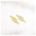Connecteurs Œil 6 x 18 mm Doré à l'or fin 24K - 2 pcs - Perles Corner - Rougier et Plé