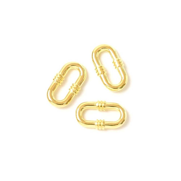 Connecteurs Ovales 15,6 x 9 mm Doré à l'or fin 24K - 4 pcs - Perles Corner - Rougier et Plé