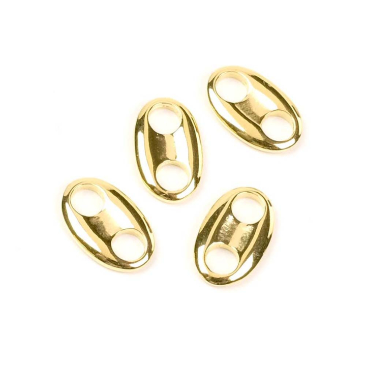 Connecteurs Ovales 8 x 13 mm Doré à l'or fin 24 K - 4 pcs - Perles Corner - Rougier et Plé