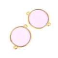 Connecteurs Vitrail Rond 18,5 x 23,5 mm Doré à l'or fin 24K - 2 pcs - Perles Corner - Rougier et Plé
