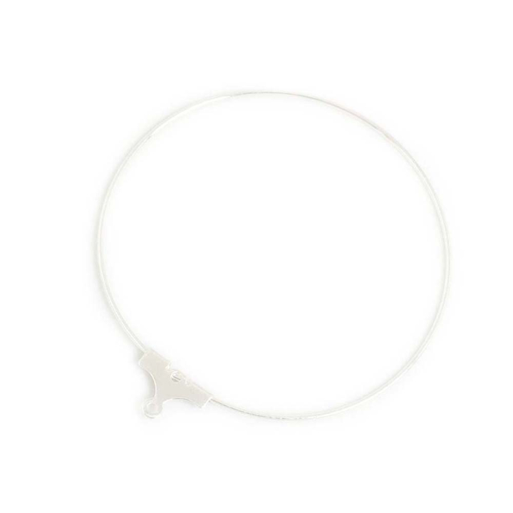 Créoles simples ø 40 mm Argenté 925 - 2 pcs - Perles Corner - Rougier et Plé