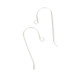 Crochets Boucles d'oreilles Anneau ouvert 2,2 mm Argenté 925 - 4 pcs - Perles Corner - Rougier et Plé
