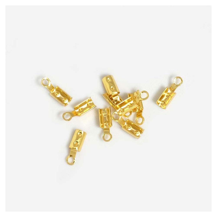 Embouts pour Chaîne et Cordon 2 mm Doré à l'or fin 24K - 10 pcs - Perles Corner - Rougier et Plé